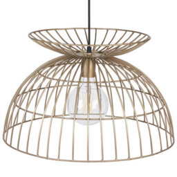 Wyld And Coco Novalux Brass Cage Pendant Lamp, Openwork Round Shade, Adjustable Height, 50Cm Diameter - thumbnail 4