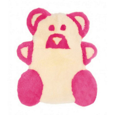 Eastern Counties Leather Sheepskin Teddy Bear Rug Pink (One Size) - image 1