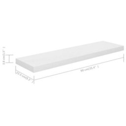 Berkfield Floating Wall Shelves 2 Pcs High Gloss White 90X23.5X3.8 Cm Mdf - thumbnail 8