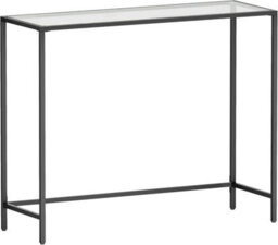 Songmics Vasagle Glass Console Table, Entrance Hall Table With Tempered Top, Adjustable Legs, Ink Black, Transparent - thumbnail 7