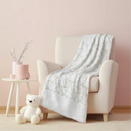 Christmas Tree Print Throw Blanket Cozy Festive Holiday Decor Gift White 150X200Cm