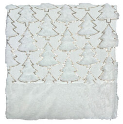 Christmas Tree Print Throw Blanket Cozy Festive Holiday Decor Gift White 150X200Cm - thumbnail 2
