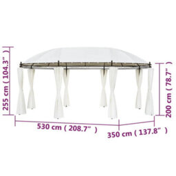 Berkfield Gazebo Cream White 530X350X265 Cm - thumbnail 7