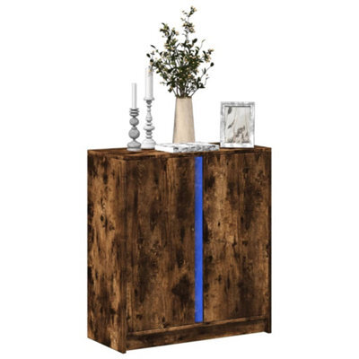 Berkfield Sideboard With Led Smoked Oak 77X34X85 Cm Engineered Wood - image 1