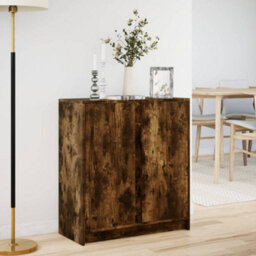 Berkfield Sideboard With Led Smoked Oak 77X34X85 Cm Engineered Wood - thumbnail 4