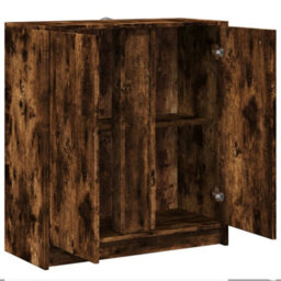 Berkfield Sideboard With Led Smoked Oak 77X34X85 Cm Engineered Wood - thumbnail 7