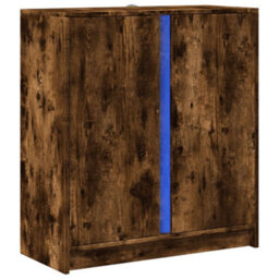 Berkfield Sideboard With Led Smoked Oak 77X34X85 Cm Engineered Wood - thumbnail 3