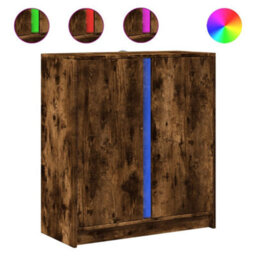 Berkfield Sideboard With Led Smoked Oak 77X34X85 Cm Engineered Wood - thumbnail 2