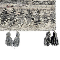 Beliani Rug Aratashen Grey 160 X 230 Cm Wool Kilim - thumbnail 6