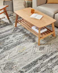 Beliani Rug Aratashen Grey 160 X 230 Cm Wool Kilim - thumbnail 2