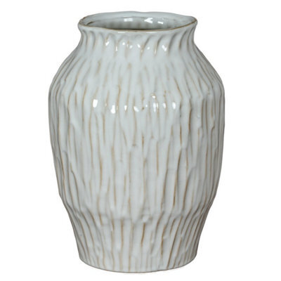 Hill Interiors Numa Ople Vase - Ceramic - L19 X W19 X H27 Cm - White - image 1