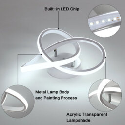 Pheashine Ceiling Light 6500K,modern Led Ceiling Light Suitable For Bedrooms, Hallways, Living Rooms, 30W (White). - thumbnail 3