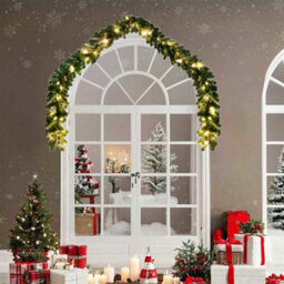 Vidaxl Christmas Garland With 600 Leds 2 Pcs Green Pvc - thumbnail 1