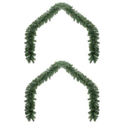 Vidaxl Christmas Garland With 600 Leds 2 Pcs Green Pvc - thumbnail 4