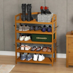 Rafaelo Mobilia 5 Tier Shoe Rack Bamboo Hallway Storage - thumbnail 3