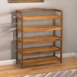 Rafaelo Mobilia 5 Tier Shoe Rack Bamboo Hallway Storage - thumbnail 2