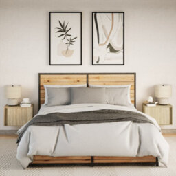 Berkfield Wall-Mounted Bedside Cabinets With Led Lights 2 Pcs Sonoma Oak - thumbnail 4
