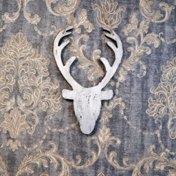 Shatchi 26Cm Silver Christmas Wooden Hanging Deer Head Wall Decoration Xmas Home Office Holiday Decorative Centrepiece - thumbnail 4