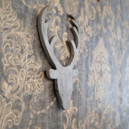 Shatchi 26Cm Silver Christmas Wooden Hanging Deer Head Wall Decoration Xmas Home Office Holiday Decorative Centrepiece - thumbnail 7
