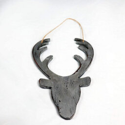 Shatchi 26Cm Silver Christmas Wooden Hanging Deer Head Wall Decoration Xmas Home Office Holiday Decorative Centrepiece - thumbnail 2