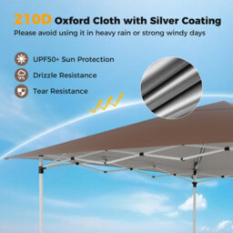 Gainoom Pop Up Canopy Tent Instant One-Push Setup Upf50+ Sun-Protective Silver-Coated Top Straight Leg Commercial Gazebo - thumbnail 6