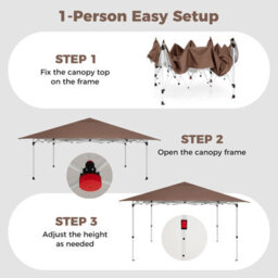 Gainoom Pop Up Canopy Tent Instant One-Push Setup Upf50+ Sun-Protective Silver-Coated Top Straight Leg Commercial Gazebo - thumbnail 4