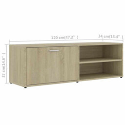 Berkfield Modern Tv Cabinet Sonoma Oak 120X34X37 Cm Engineered Wood - thumbnail 9