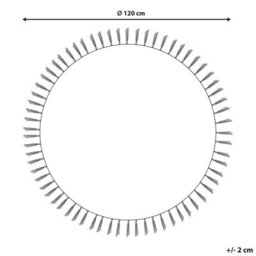Beliani Mezitili 120Cm Round Cotton Rug - Red Mandala Boho Oriental Design - thumbnail 3