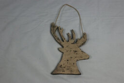 Shatchi 26Cm Cream Christmas Wooden Hanging Deer Wall Decoration Xmas Home Office Holiday Decorative Centrepiece - thumbnail 7
