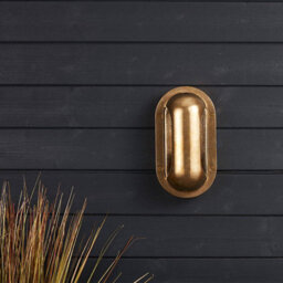 Portwest Westport Coastal Lyme Large Outdoor Flush Wall Light Brass - thumbnail 3