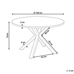 Beliani Garden Dining Table Maletto 120 Cm 120 Cm Glass Black - thumbnail 3