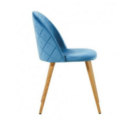 Life Interiors Single Blue Lucia Ergonomic Velvet Dining Chair With Wooden Legs, Modern Upholstered Accent Chair - thumbnail 3