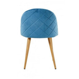 Life Interiors Single Blue Lucia Ergonomic Velvet Dining Chair With Wooden Legs, Modern Upholstered Accent Chair - thumbnail 5