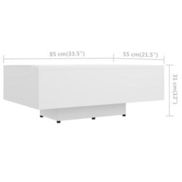 Vidaxl Coffee Table White 85X55X31 Cm Engineered Wood - thumbnail 6