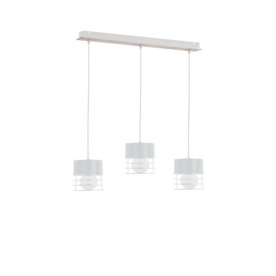 Luminosa Lighting Luminosa Casa Bar Pendant Ceiling Light White, Wood, 60Cm, 3X E27