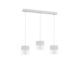 Luminosa Lighting Luminosa Casa Bar Pendant Ceiling Light White, Wood, 60Cm, 3X E27