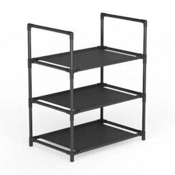 3 Tiers-43X28X53Cm Metal Narrow Shoe Rack Shoe Shelf Vertical Tall Slim Footwear Storage Organizer - thumbnail 3