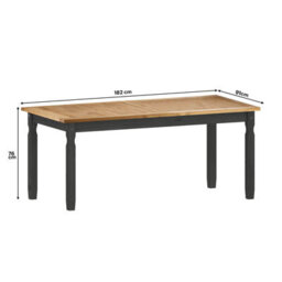 "Mercers Furniture Corona Charcoal 6'0"" Dining Table & 6 Chairs Set Solid Wood Mexican Pine Wooden Dark Grey Large" - thumbnail 5