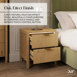 X Rocker Xr Living Dakota Bedside Table With Two Drawers And App Controlled Led Lights - Wild Oak - thumbnail 6