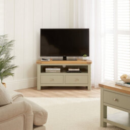 The Furniture Market Marbury Sage Green Painted Corner Tv Unit Stand Up To 50 Widescreen Tv Size - thumbnail 2