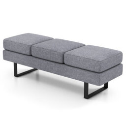 Costway 3-Seat Long Bench Ottoman Upholstered Reception Bench Padded Couch Lobby Chair - thumbnail 2