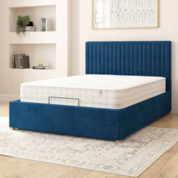 Aspire Grant Electric Adjustable Bed Upholstered With Pocket Sprung Mattress Uk Made, Plush Navy, Size Double - thumbnail 2