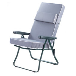 Alfresia Recliner Garden Chair, Green Frame With Grey Luxury Cushion