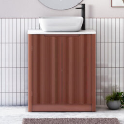 Royal Bathrooms Avenza 800mm Terracotta Clay Floor Standing Bathroom Vanity Unit 2 Door With Elva Basin