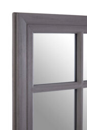 Orsina Grey Distressed Wall Mirror, Large Rectangle Hanging Mirror, Modern 9 Panel Wooden Frame Mirror For Bedroom - thumbnail 3