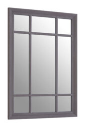 Orsina Grey Distressed Wall Mirror, Large Rectangle Hanging Mirror, Modern 9 Panel Wooden Frame Mirror For Bedroom - thumbnail 2