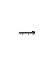 28mm  Nikola Ball End Metal Curtain Pole Set - Polished Graphite - thumbnail 1