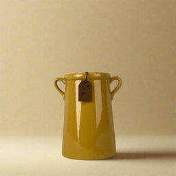 Satchville Burnt Yellow Ceramic Vase - thumbnail 1