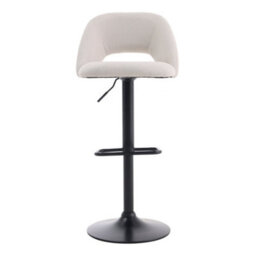 Living And Home Bar Stool Set Of 2 Beige Linen Counter Swivel Height Breakfast Bar Stools With Footrest - thumbnail 2