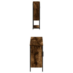 Berkfield 3 Piece Bathroom Furniture Set Smoked Oak Engineered Wood - thumbnail 7